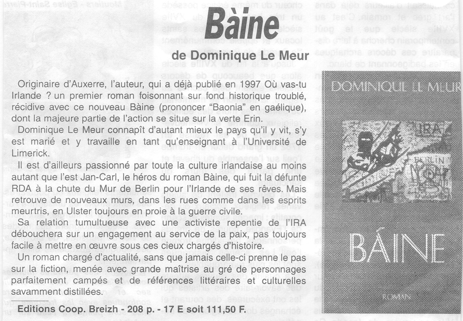 Article de La Liberté de L'Yonne
2002